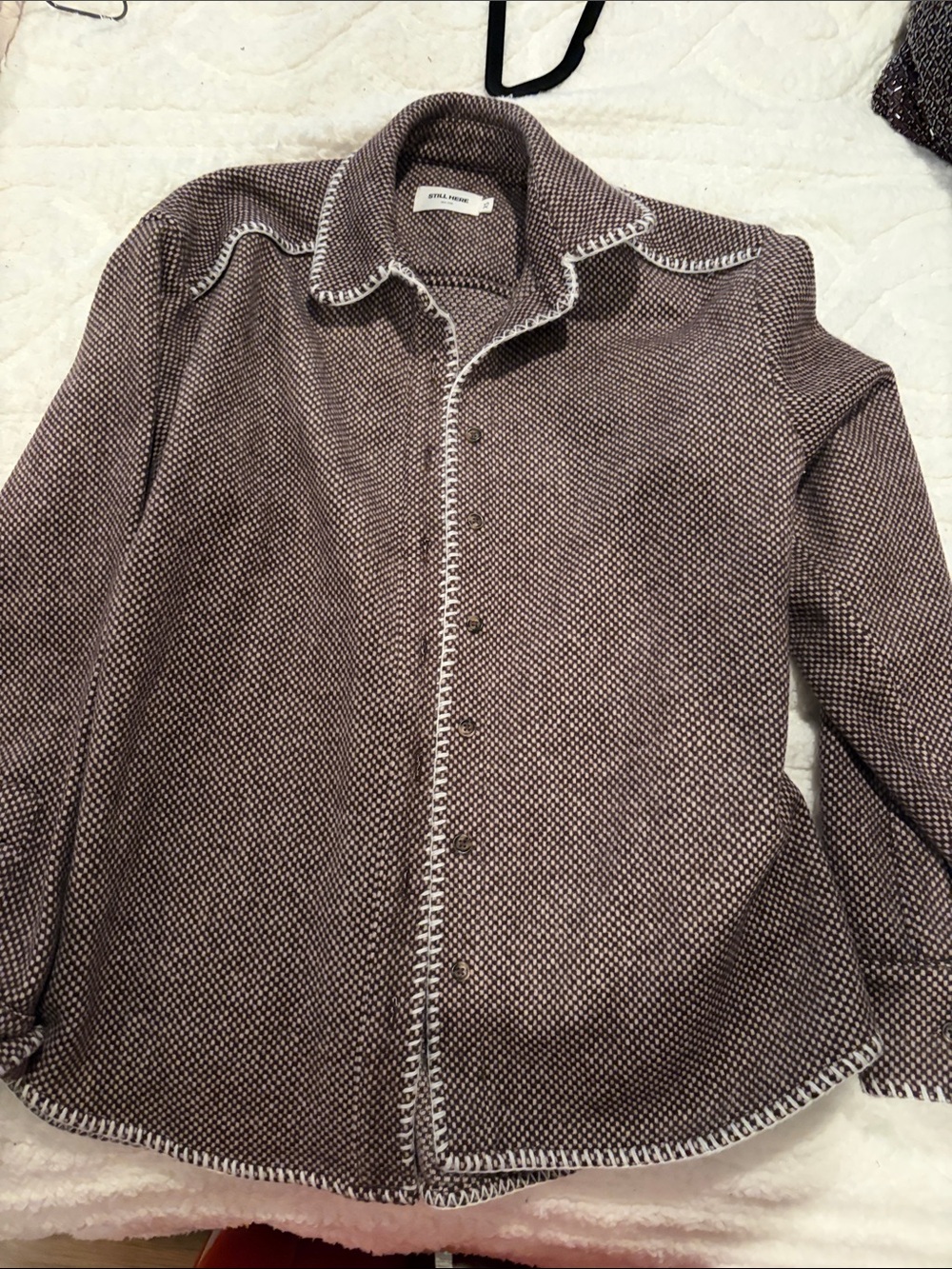 Stella McCartney Brown & Cream Knit Button-Front Blazer